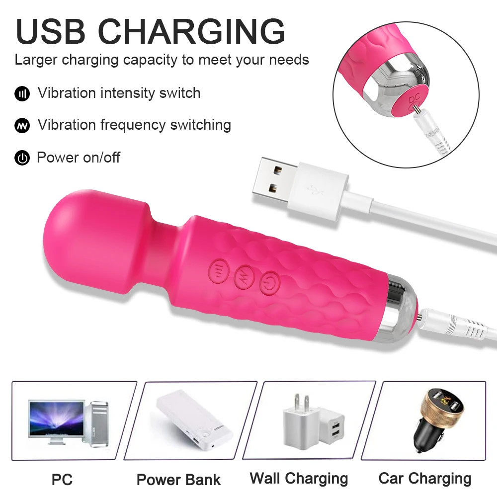 Mini baguette magique AV puissante, jouets sexuels pour femmes adultes, stimulateur de Clitoris, vibrateur, masturbateur, masseur, 18G_voghion.com