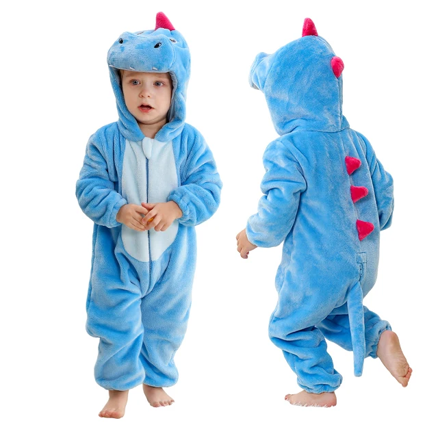 Peleles de dinosaurio MICHLEY para bebé, ropa de franela con capucha de invierno para niños pequeños, monos, mono, disfraz para niños, Halloween