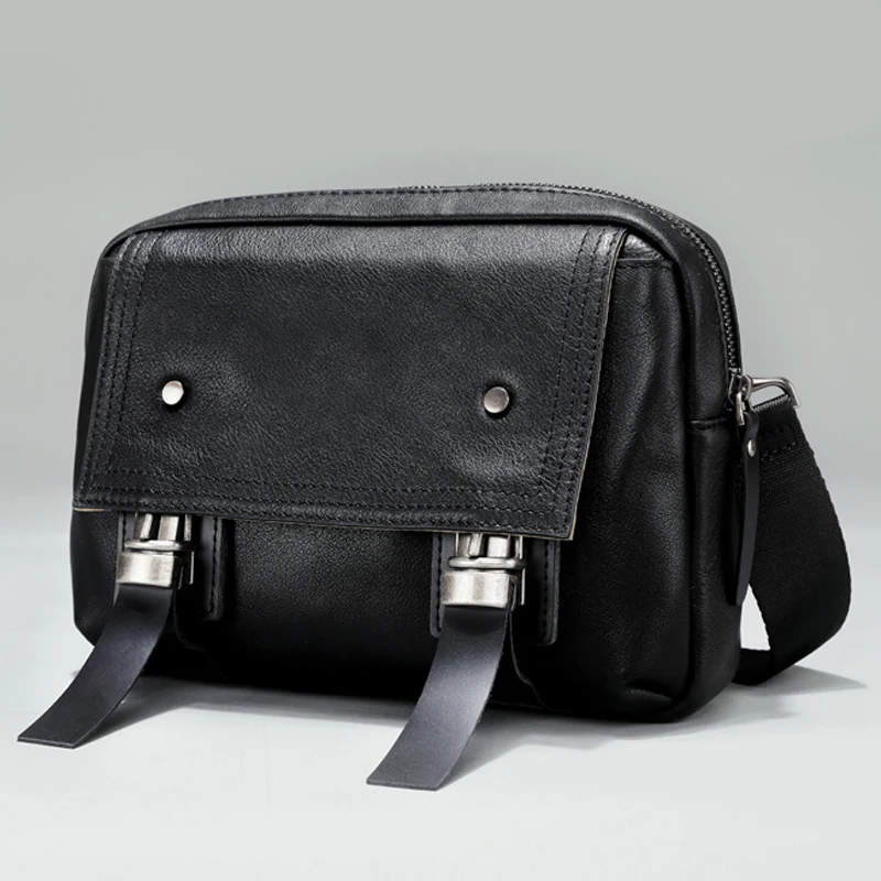 

AETOO New first layer cowhide single shoulder crossbody bag Japanese niche simple wind large capacity design commuting men's ba