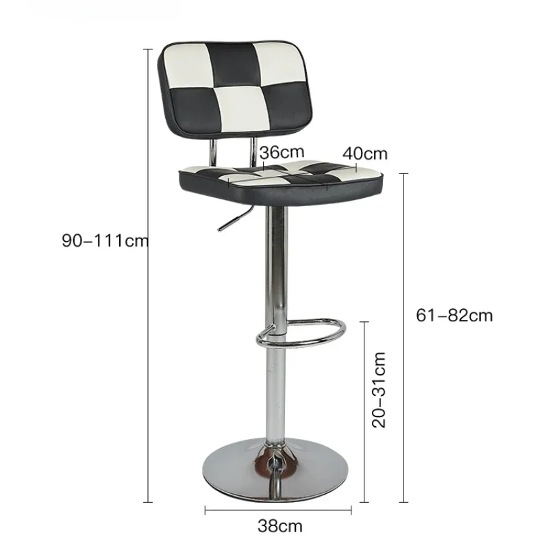 High Foot Dining Chairs Lift Rotation Bar Chair PU Cushion Counter Stools Stable Load Bearing Front Desk Seats