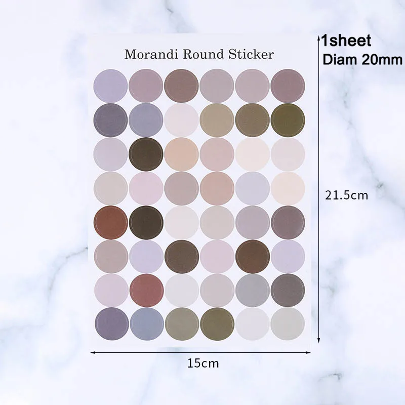 15 Sheet/1 Sheet White/Colour Circles Round Code Stickers DIY Crafts Code Stickers Self-adhesive 10/16/20MM Multipurpose Round 