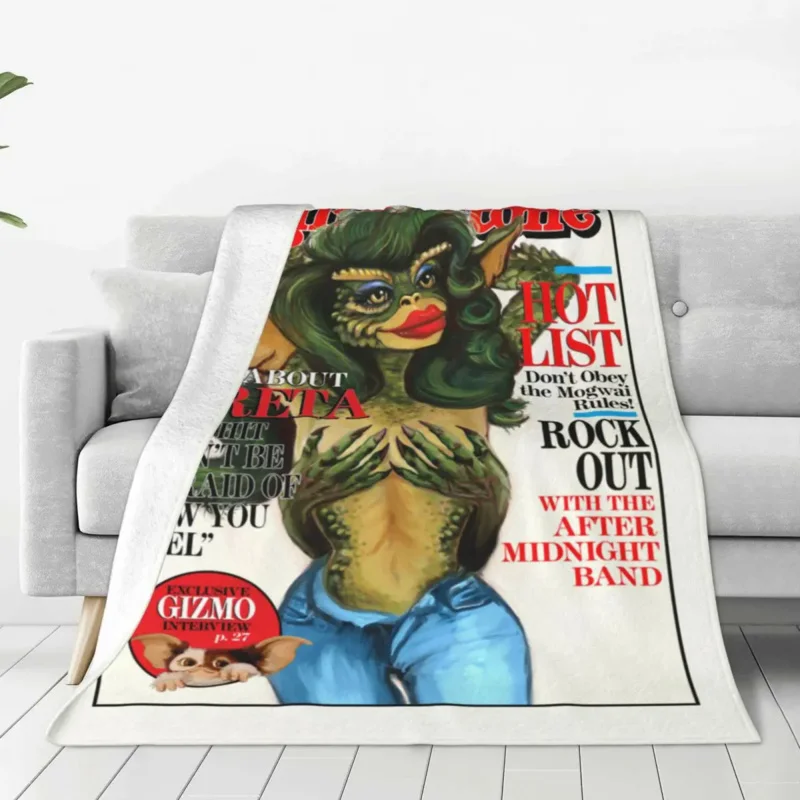 

Greta Gremlin Blanket Gremlins Gizmo Monster 80s Horror Christmas Movie Flannel Vintage Breathable Throw Blankets for Coverlet