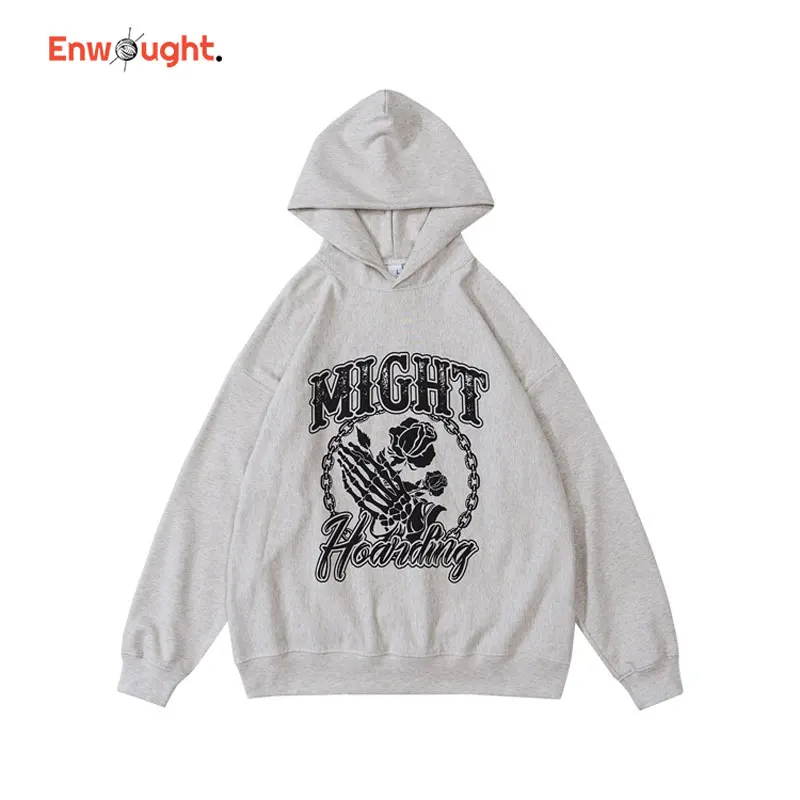 Matthew Knies Dragon Print Kangaroo Pocket Hoodie Casual Long