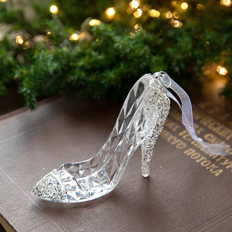 Description Picture 6 of itemChristmas Ice Crystal Pendant Navidad Ballet Dancer Snowflake Xmas Tree Bow Acrylic Hanging Ornaments Glittery Party Home Decor