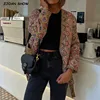 Winter Green Flower Print V neck Quilted Jacket Ethnic Women Tie Bow Sashes Quilting Full Sleeve Coat BOHO Midi Outerwear 1