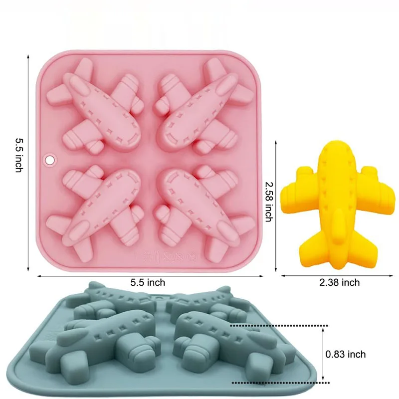 Stampi Per Cioccolato In Silicone A Forma Di Aeroplano: 6 Cavità, Resistenti Al Calore Da -40° A +230°, Per Forno E Microonde - 3