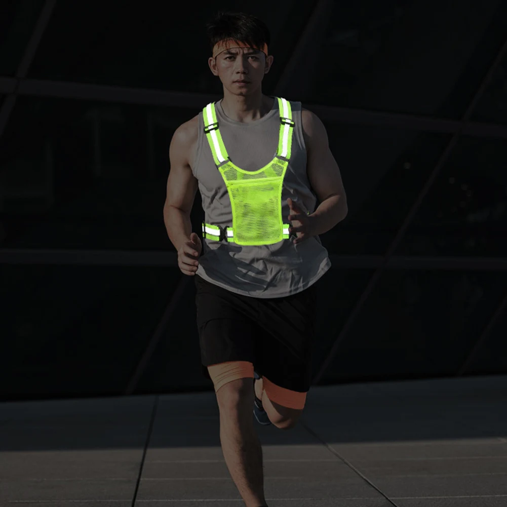 Reflective Safety Vest Lightweight Elastic Adjustable High Visibility For Running Walking Cycling reflective vest