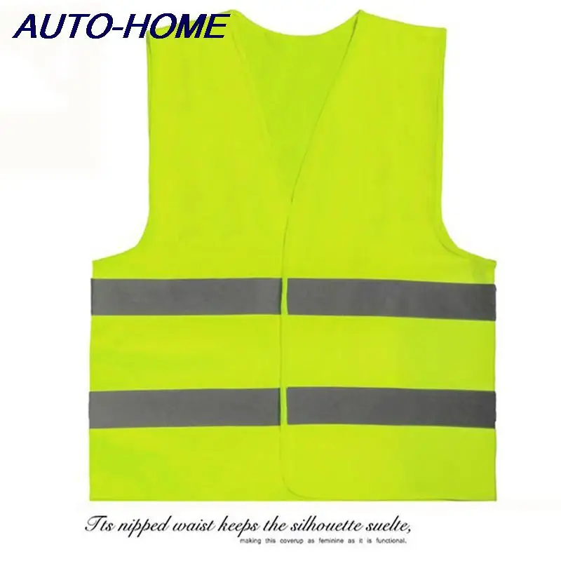 Neon Security Safety Vest High Visibility Reflective Stripes Orange & Yellow