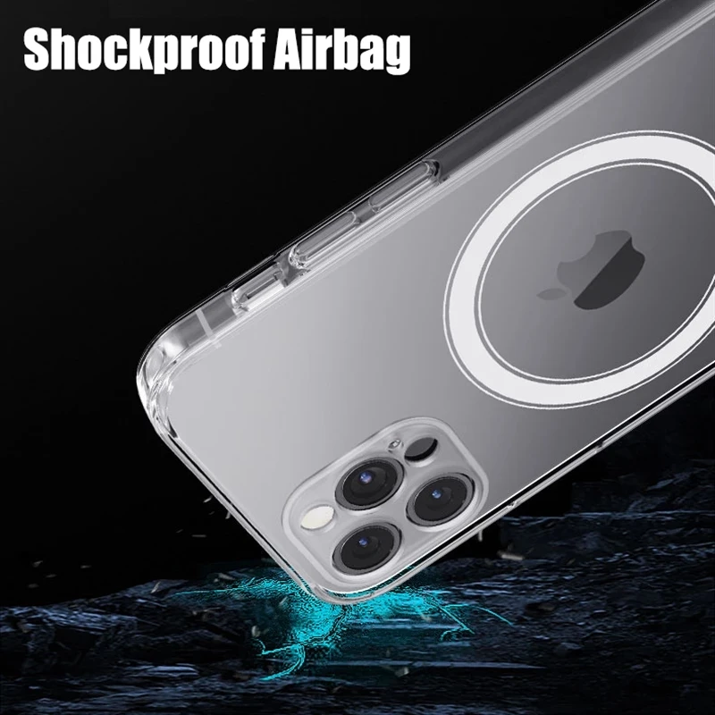 Crystal Clear Glossy Hard Acrylic Magnetic Phone Case with Wireless Charging Capability