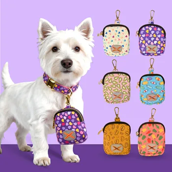 Cane in edizione limitata di alta qualità Porta sacchetti igienici per cani con design carini e accessori in metallo color oro, ideale per le passeggiate con il cane.