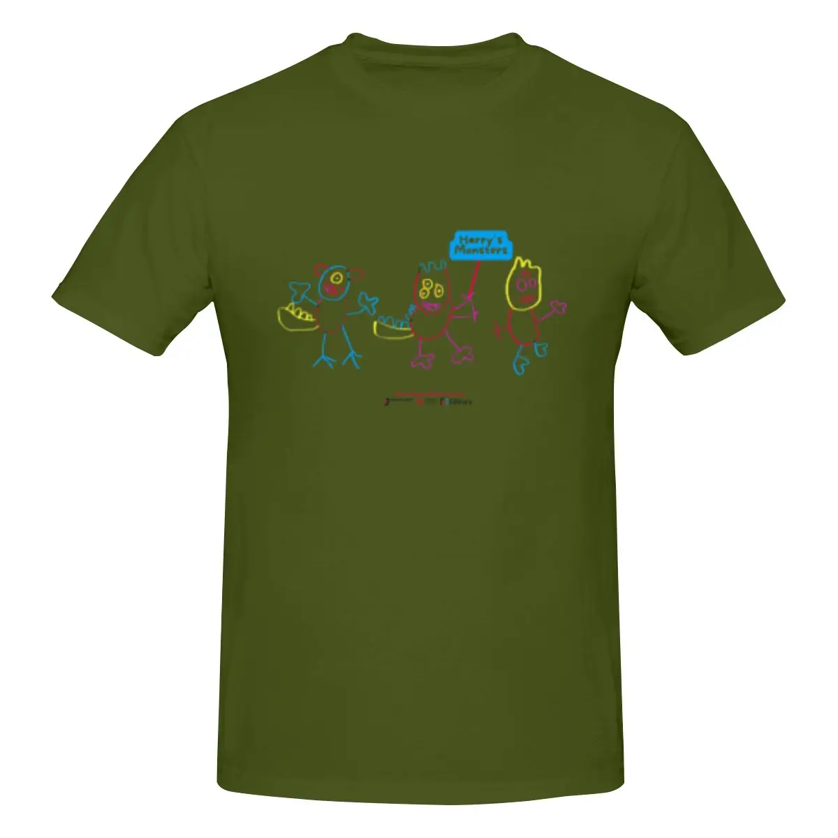 thumbnail image 1 of Camiseta de manga corta 100 % algodón para hombre de Harry's Monsters - The Whole Gang, camiseta holgada, 1 of 5