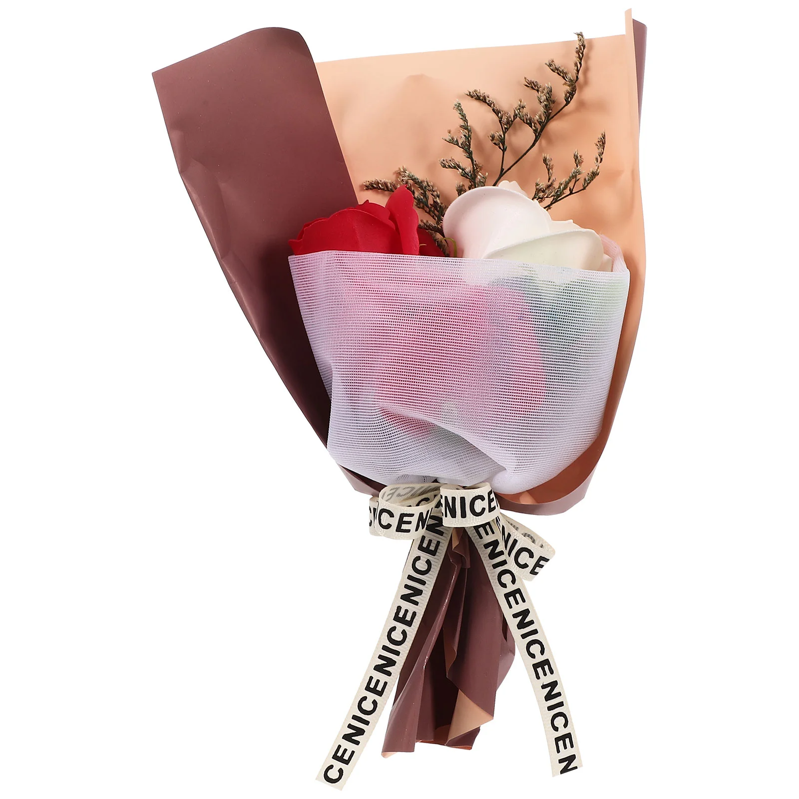 

1 Set Preserved Roses Bouquet Box Realistic Soap Rose Bouquet Gift Present Box