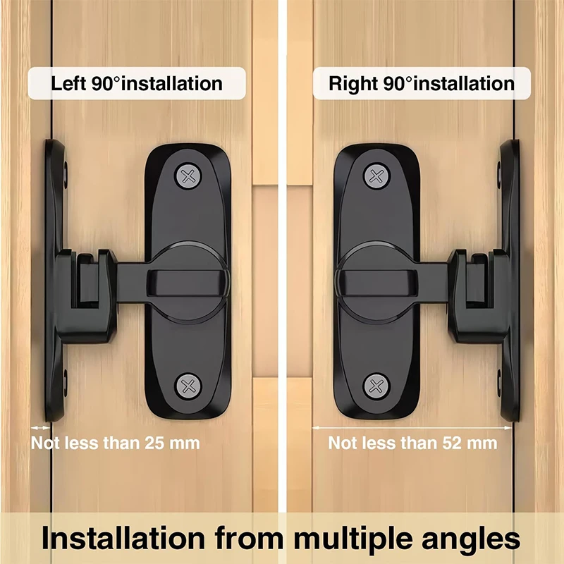 Description Picture 3 of itemGate Latch Sliding Barn Door Latch For Locking Matte Black Stainless Steel Gate Latches Flip Latch Safety Door Bolt Latch Lock