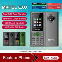 MKTEL EXO Feature Phone Senior Mobile Phone Dual SIM Dual Standby 1.77" Display GSM MP3 MP4 FM Radio Strong Torch Loud Speaker 1
