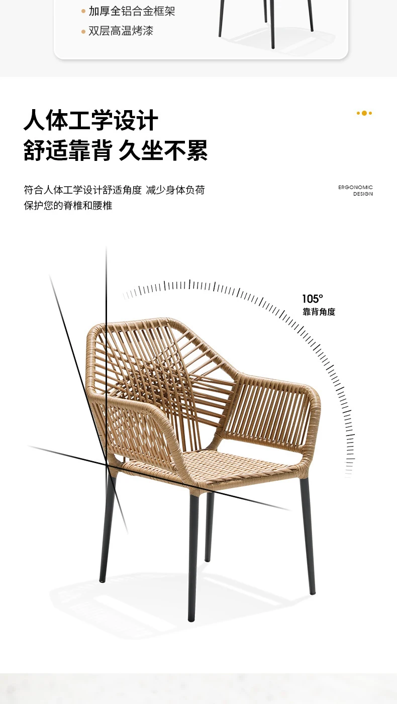 Back Yard Patio Furniture Sets Dinning Rattan Pool Furniture Sets Outdoor Modern Coffee High Quality Armchair Muebles Home Decor