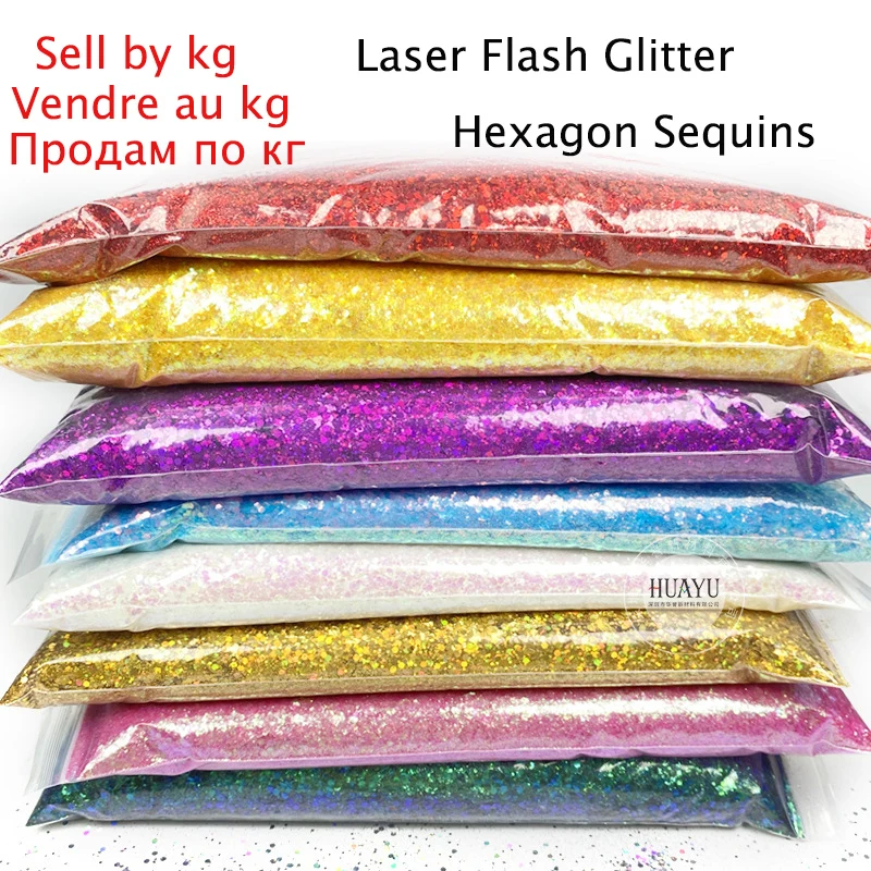 

500g Holographic Nail Glitter Powder Mixed Size Hexagon Flakes Sequins Nail Art Decorations for Manicure Paillette DIY Design