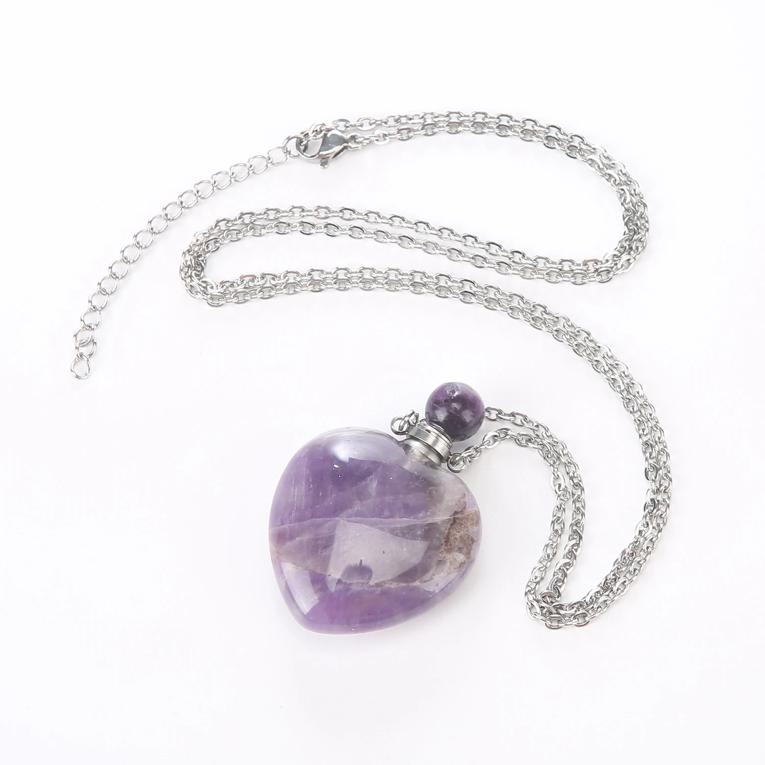 Natural Crystal Love Shaped Fragrant Water Bottle Pendant Fashion Personality Party Pendant Use Pendant Anytime Anywhere