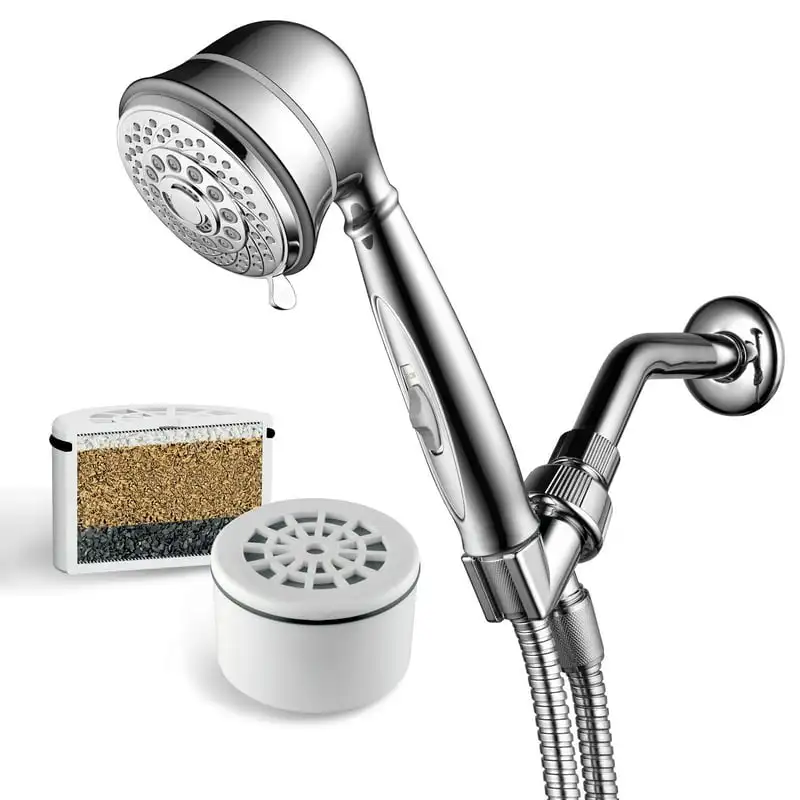 

3-Stage Filtered Handheld Shower Head, Chrome Fan with water spray Duschkopf Shower with hose Ducha para baños Cat shower Showe