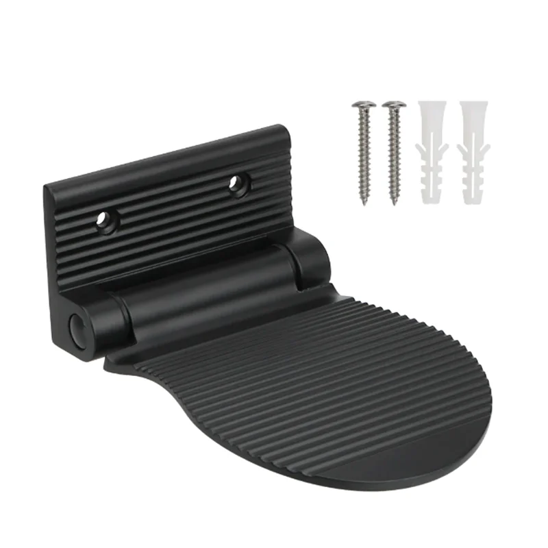 30PCS Bathroom Footrest Shower Foot Rest Pedestal Pedal Wall Mounted Black/silver Aluminium Alloy Shower Footstool Anti-slip