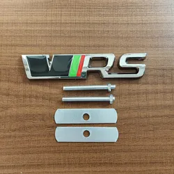 3D Metal RS Logo VRS Emblem Car Grill Badge Sticker Accessories (Grille Grey Silver)