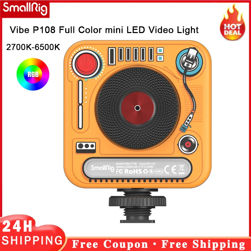 

SmallRig Vibe P108 Full Color mini LED Video Light (“Phonograph” Limited Edition) 4276