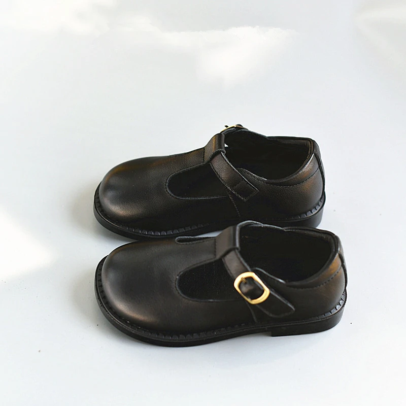 Genuine Leather Baby Girls Spring Cowhide Soft Bottom Princess School Shoes Boy's Flats