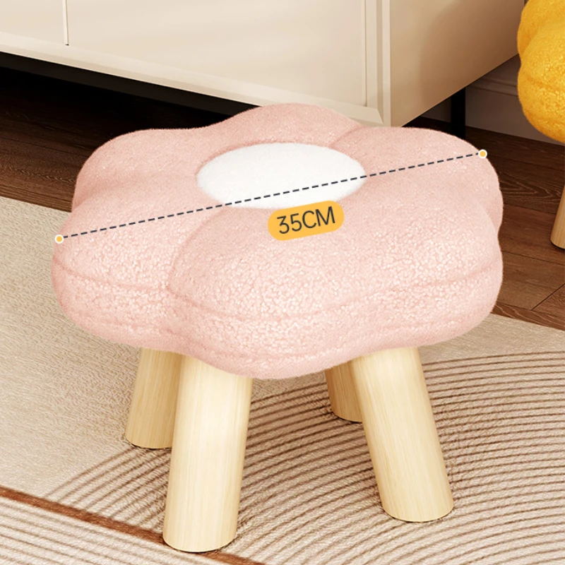 Small Foot Stool with Wood Leg for Living Room, Reposapiés Bedroom Kitchen  Ottoman Foot Rest Under Desk Cute Flower Footstools발판 - AliExpress