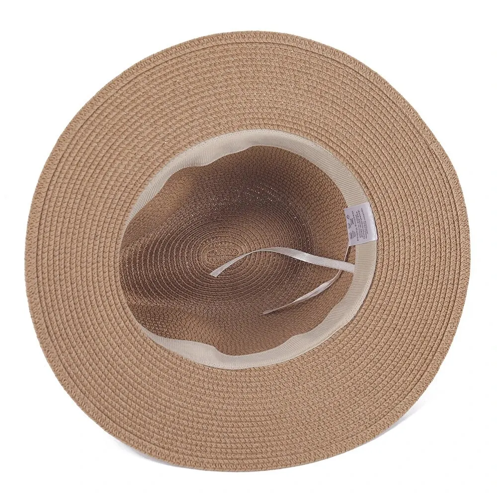 Straw Hat 1PC Summer Unisex Outdoor Vacation Beach Panama Style Flat Top