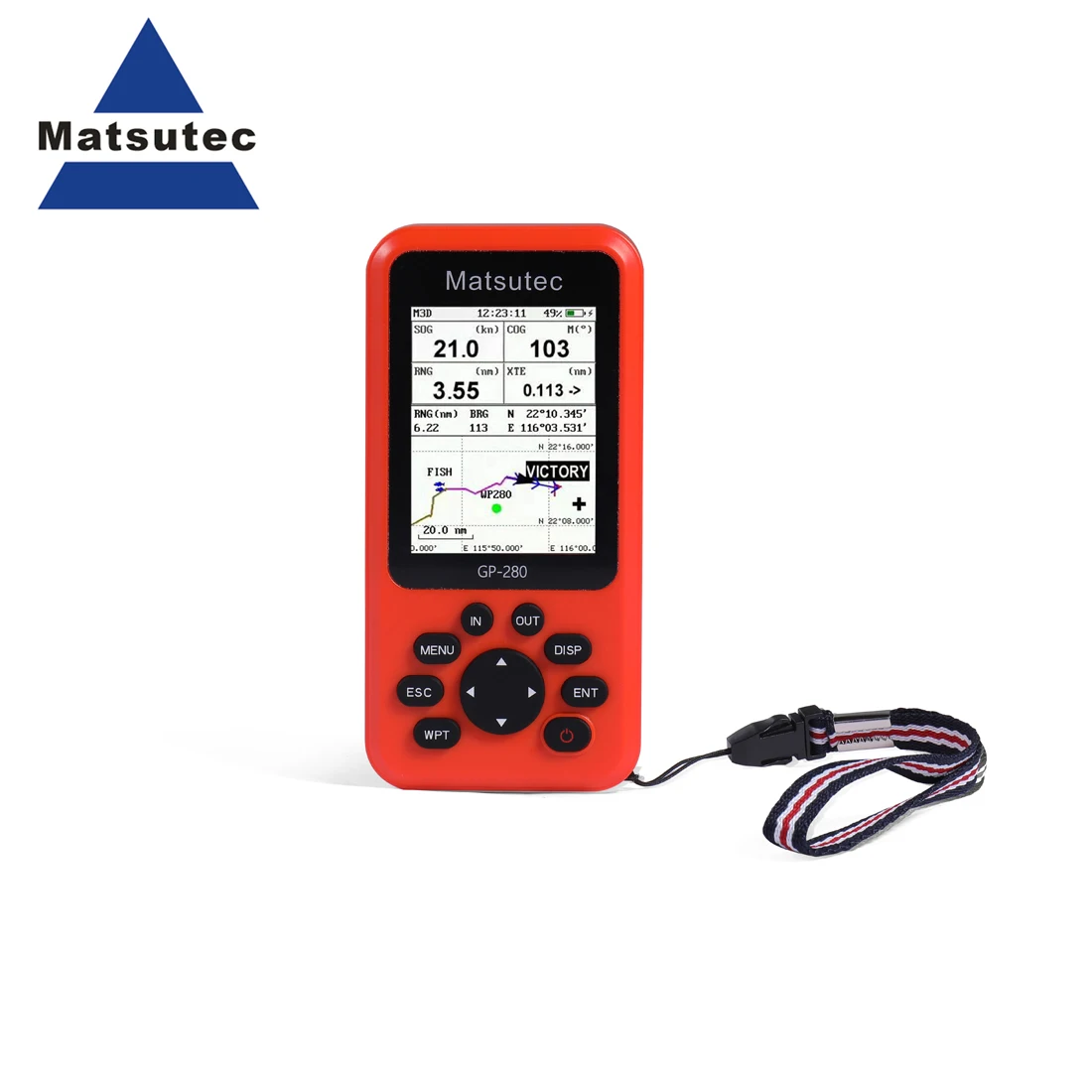 Matsutec GP-280 Handheld GPS Navigator/Marine GPS Locator Handheld High-Sensitivity Receiver/Various Voyage Screens