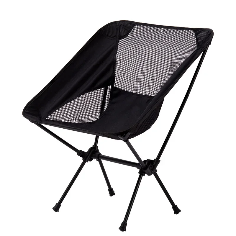 Outdoor Folding Beach Chair Camping Fishing BBQ Light Moon Chair Aviation Aluminium Pipe Lazy Fishing Garden Relaxation