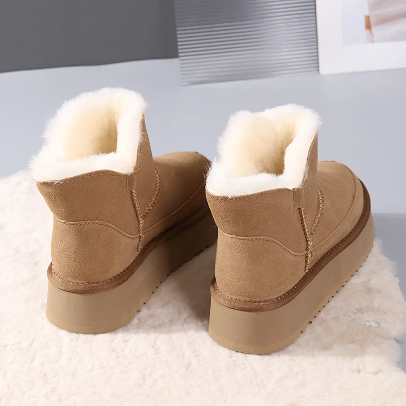 Ankle Boots Platform Women's Snow Boots Suede Plush Thermal Casual Shoes 2023 Winter Thick Gothic Fashion Shoes Women's Boots