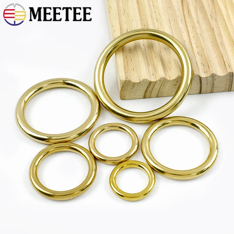 2/5개 8-51mm 황동 O링 버클 심리스 링 루프 훅 가방끈, 개 목줄 연결 고리, 열쇠고리 액세서리