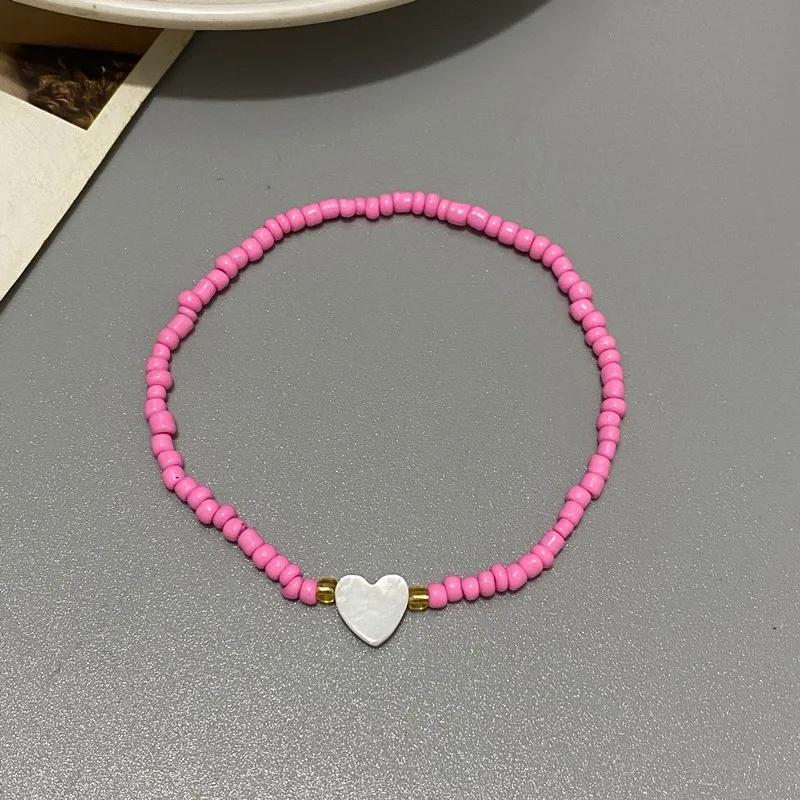 Nature Shell Love Heart Bracelet - Handmade Jewelry for Girls and Women Cute Romantic Gift