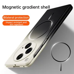 Delicate and Skin - friendly Gradient Strong Magnetic Phone Case with Camera Protection - OnePlus Open (Beige)