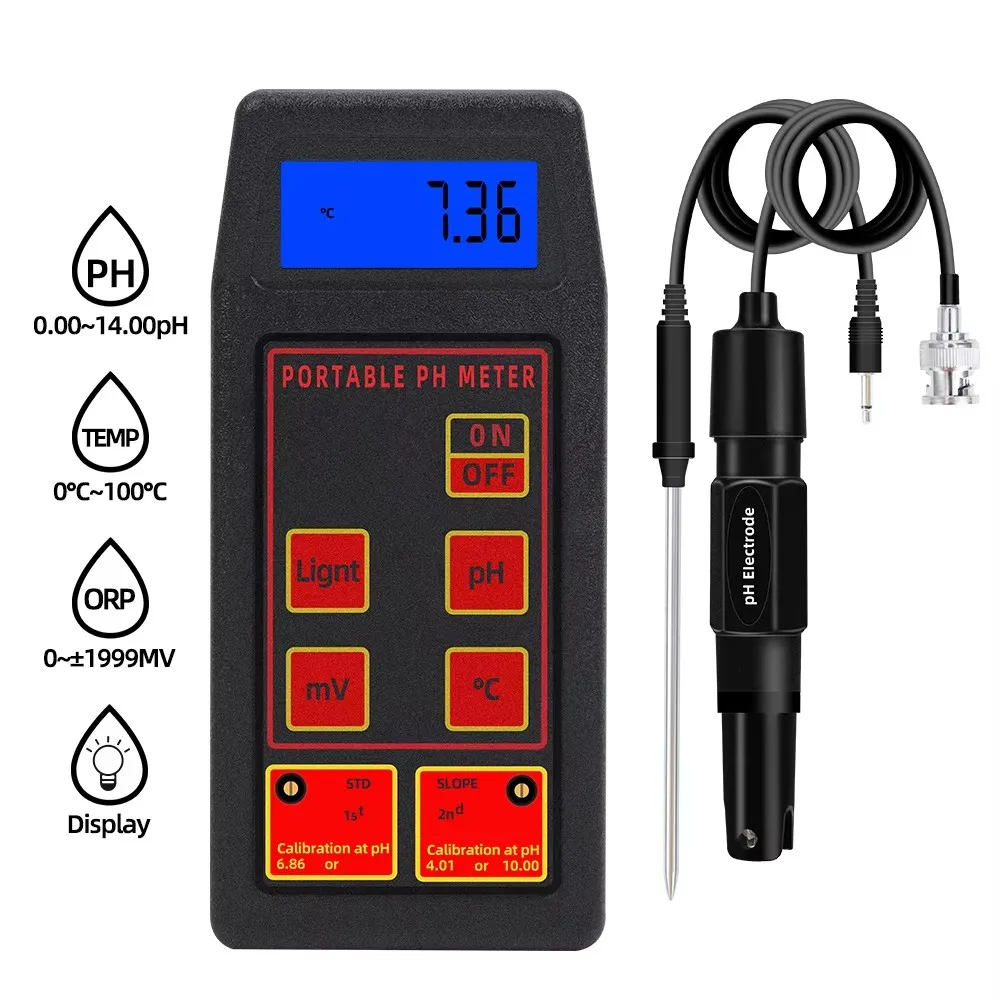 PH-8424 3 in 1 pH/ORP/TEMP Meter Waterproof Portable