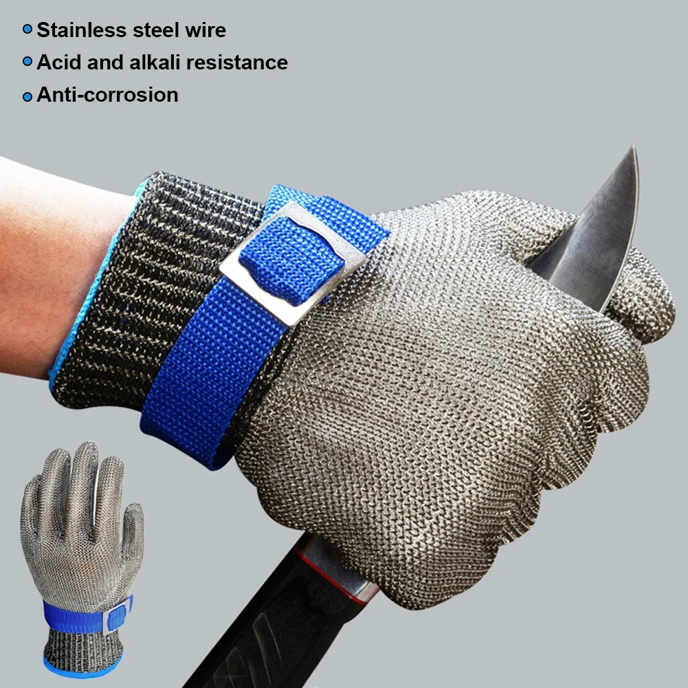 Stainless Steel Gloves Anti-cut Wear-resistant Slaughter Gardening Hand Protect Working Gloves Metal Mesh Butcher Kitchen Anti Cut Gloves Protective Gloves Safety Gloves