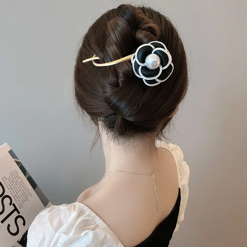 2022New Women's Retro Camellia Woman Hairpins Back Head Frog clip Female Korean  Fashion Headwear Hair accessories decorate fashion belts women luxury genuine leather waist corset belt decorate waistband accessory female dress wide belts strap lb2326