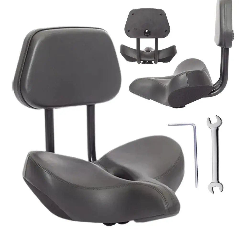 Bike Seat With Backrest Comfortable Electric Scooter Saddle Bicycle Seat Cushion Hollow Breathable Saddle For Road Bike Tricycle