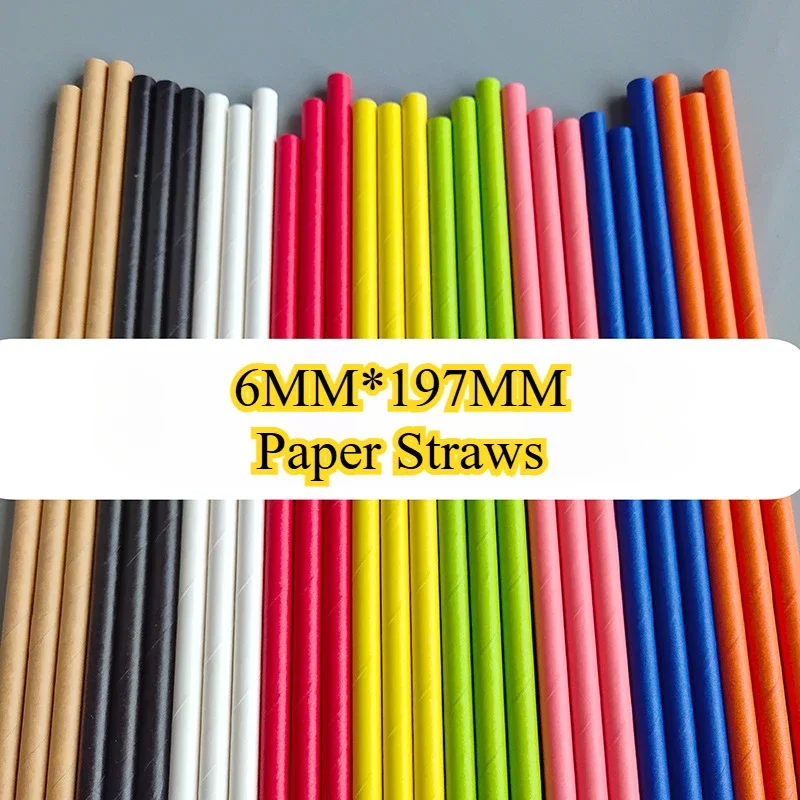 25Pcs Colorful Disposable Paper Drinking Straws Wedding Birthday Party Decor Bar Drink Biodegradable Straws Bubble Tea Straw