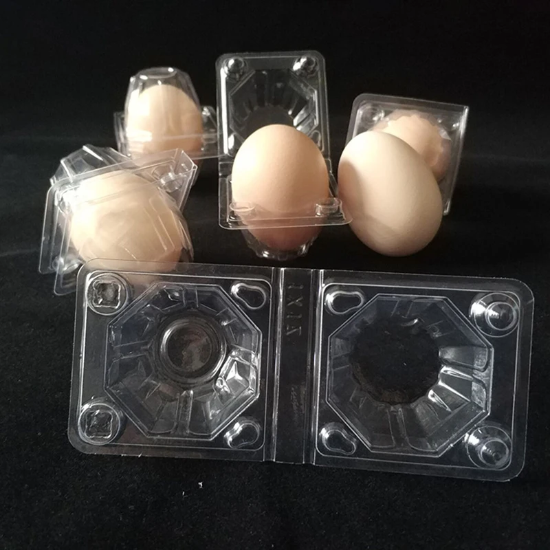 Clear plastic egg box 1Hole eco-friendly storage container disposable tray holder 100Pcs