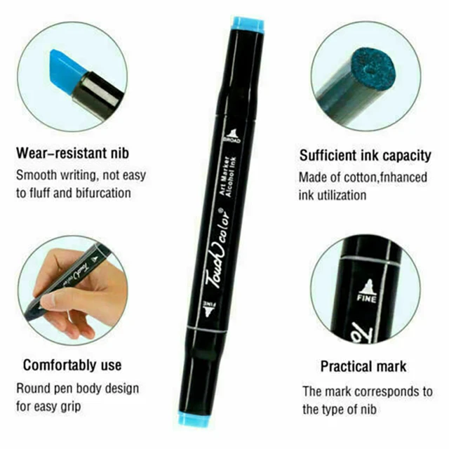 1 Pcs Single Art Marker Black Acrylic Dual Head Alcohol Based Sketch  Markers Pen Manga Drawing Pens Art Supplies - AliExpress