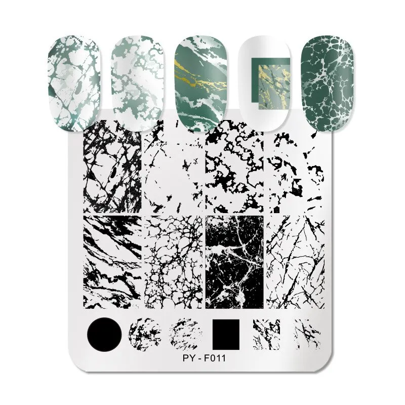 Nail Stamping Plates, 3PC, Flower Rectangle, Stainless Steel, Nail Image Stencils, Stamping Template, Manicure Tools