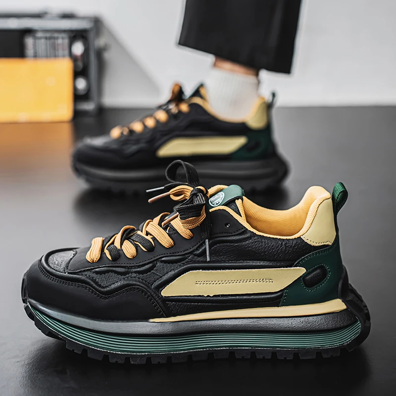 Fashion Vulcanized Sneakers For Men Street Style Platform Brand Casual Sneakers Men's Shoes Korean Walking British Shoes Male 3