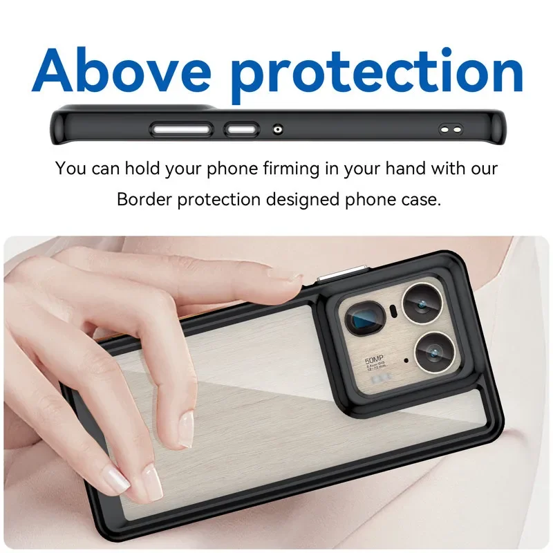 ELVEV Clear Protective Phone Cover - Transparent Back, Durable PC + TPU Material