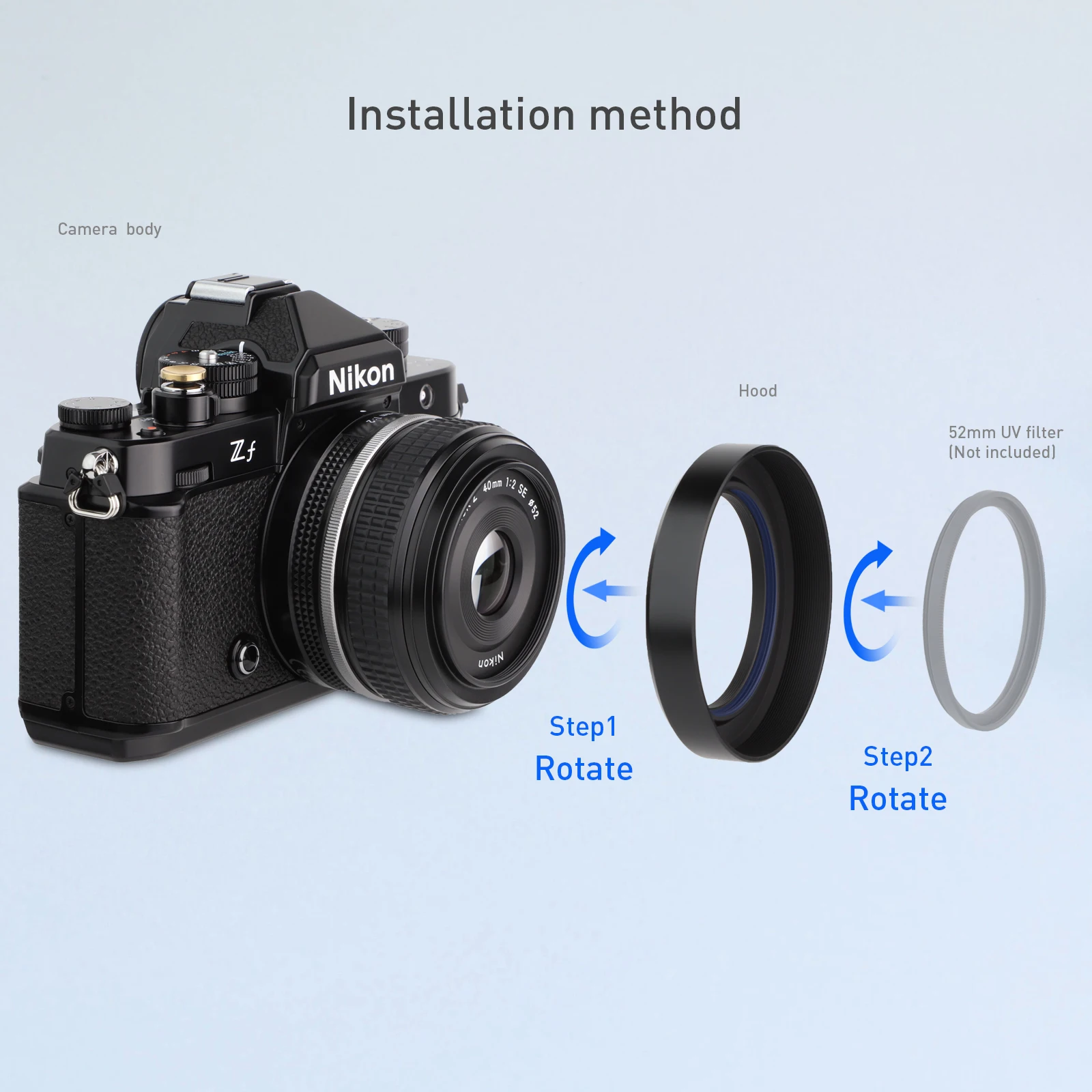 Haoge金属レンズフードニコンニッコールz 40ミリメートルf/2、z 28