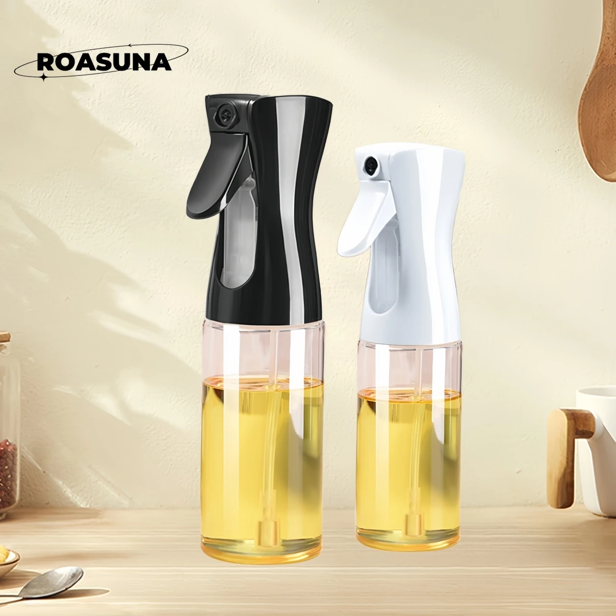 Pneumatic Oil Spray Bottle for Kitchen Precision Cooking Oil Sprayer for BBQ Olive Oil Baking & Frying BPA-Free Plastic