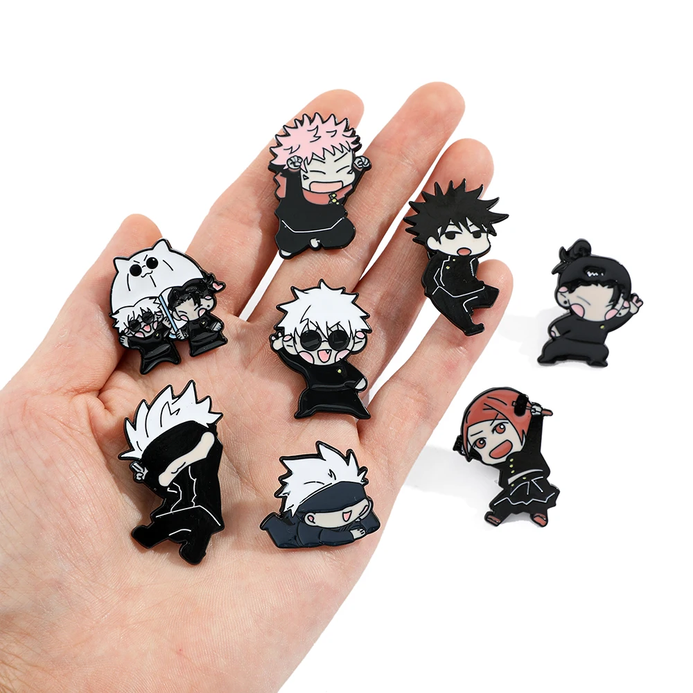 Cartoon Character Brooch Handsome Eye Mask Boy Enamel Pin Metal Badge Jewelry Backpack Clothing Accessories Festival Gift 4 Pcs