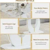 Dining Table 71" Marble Kitchen Table Modern Rectangular Dining Room Table with Marble Tables Top Wood Pedestal Base Ideal 5