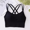 Sexy women Tops back cross strap tank top push up running sports bra breathable soft fitness beauty solid color yoga bra