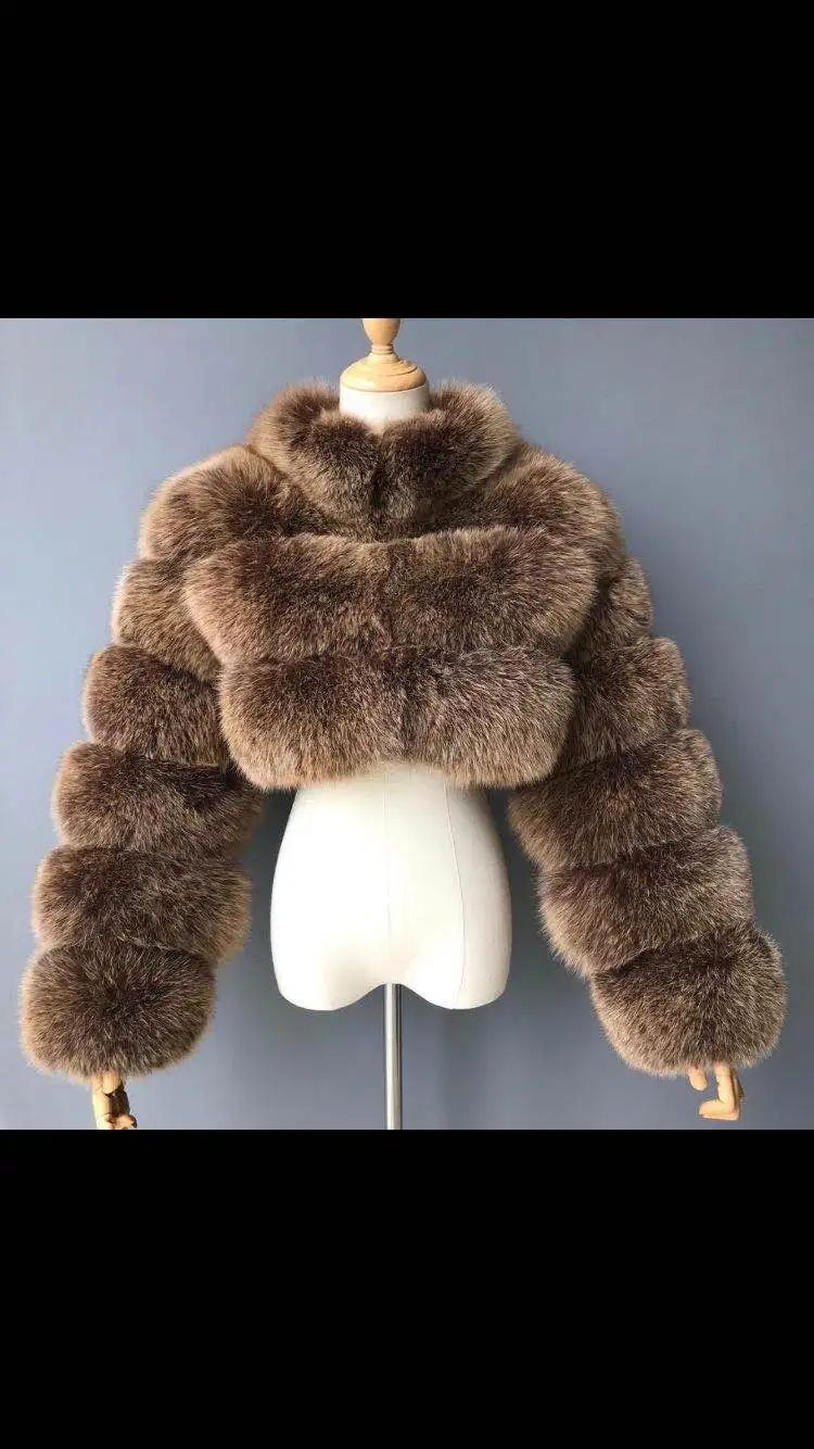 Spring Autumn Winter Women Short Fashion Style Faux Fox Fur Coat Popular Sweet Model with Collar long down puffer coat